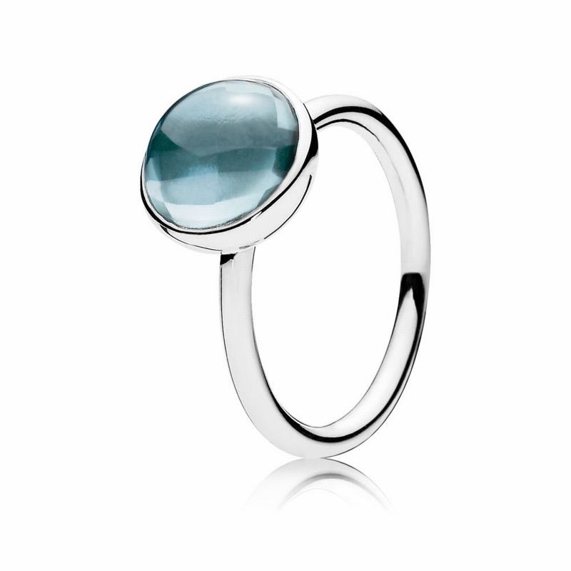 Anillos Apilables Pandora Poetic Droplet Argint/Albastri (eNH7KqOB)